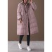 Warm plus size down jacket coats pink stand collar Large pockets duck down coat