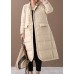 Casual khaki warm winter coat plus size Notched pockets Jackets