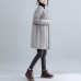 New gray Parkas Loose fitting o neck snow jackets Elegant Chinese Button winter outwear