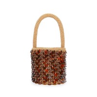 NATURAL BEATRIX BEADED BAG