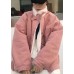 Casual snow jackets stand collar overcoat pink winter parkas