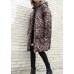 Casual Leopard women plus size Coats winter hooded zippered outwear