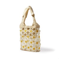 NATURAL DAISY CROCHET SHOULDER BAG