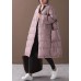 Warm plus size down jacket coats pink stand collar Large pockets duck down coat