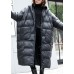 fine black winter parkas plus size hooded pockets coats