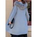 Fine oversized medium length jackets faux fur collar woolen outwear blue hooded woolen overcoat