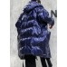 New blue womens parkas casual Coats winter hooded zippered outwear