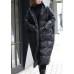 fine black winter parkas plus size hooded pockets coats