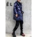 New blue womens parkas casual Coats winter hooded zippered outwear