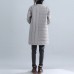 New gray Parkas Loose fitting o neck snow jackets Elegant Chinese Button winter outwear