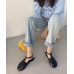 Black Flat Sandals Faux Leather Comfy Buckle Strap Water Sandals