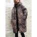 Casual Leopard women plus size Coats winter hooded zippered outwear