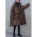 New Loose fitting snow jackets thick coats Leopard hooded Parkas