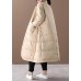 Casual khaki warm winter coat plus size Notched pockets Jackets