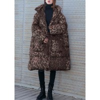 New Loose fitting snow jackets thick coats Leopard hooded Parkas