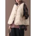 Casual plus size Jackets light yellow stand collar sleeveless women parkas